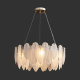 Modern glass feather round Chandelier