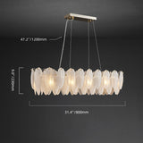 Modern glass feather long Chandelier