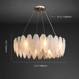 Modern glass feather round Chandelier