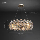 Crystal layered Chandelier