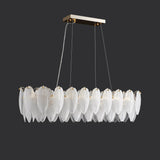 Modern glass feather long Chandelier