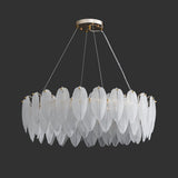 Modern glass feather round Chandelier