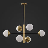 Modern brass globe multi ball connecting Chandelier