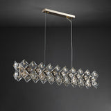 Long layered crystal chandelier