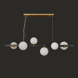 Long fashion 6-ball copper chandelier