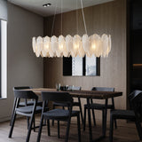 Modern glass feather long Chandelier