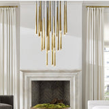 Brushed Brass Round Chandelier