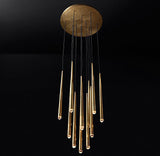 Brushed Brass Round Chandelier