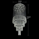 Floating Castle Raindrop Crystal Chandelier For Entryway - Double Layer