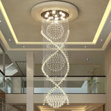 Double Spiral Clear Crystal Chandelier With Three Spheres