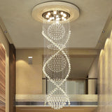 Double Spiral Clear Crystal Chandelier With Three Spheres