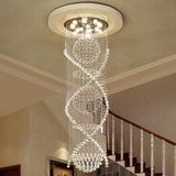 Double Spiral Clear Crystal Chandelier With Three Spheres