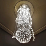 Double Spiral Clear Crystal Chandelier With Three Spheres