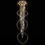 Double Spiral Raindrop Crystal Chandelier - Flush Mount Ceiling Light