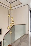 Glass Ball Pendant Light in Cognac