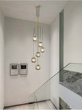 Glass Ball Pendant Light in Cognac