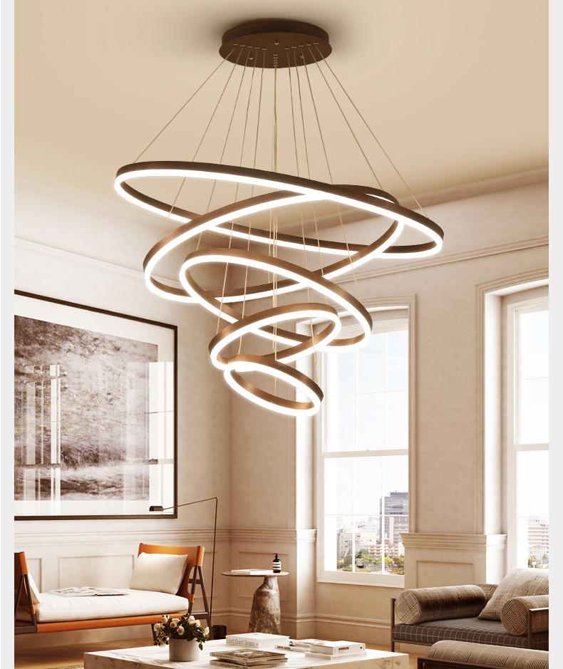 Modern aesthetic gold finish LED ring Ceiling Lamp Chandelier For Living  room Dining Room Bedroom | N-Lighten