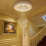 Luxury Modern Round Crystal Chandelier - Staircase Lighting Fixture