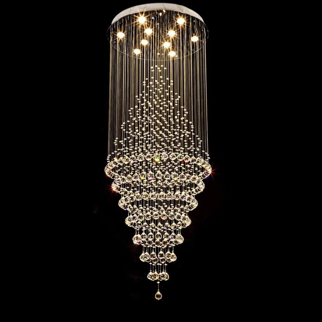 Modern Multi-Tier Crystal Chandelier For Staircase
