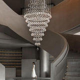 Modern Multi-Tier Crystal Chandelier For Staircase