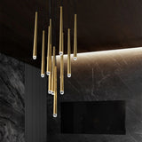 Brushed Brass Round Chandelier