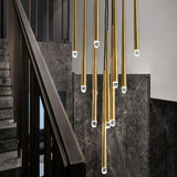 Brushed Brass Round Chandelier