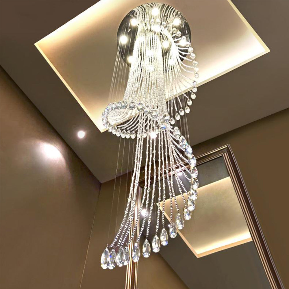 Modern Art Design Crystal Spiral Chandelier