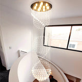 Modern Spiral Three Sphere Raindrop Crystal Chandelier Lighting