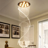 Modern Spiral Three Sphere Raindrop Crystal Chandelier Lighting