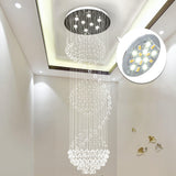 Modern Spiral Three Sphere Raindrop Crystal Chandelier Lighting