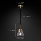 Modern retro copper light chandelier with glass shade