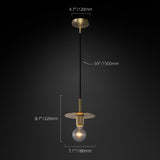 Modern retro copper light chandelier with glass shade