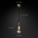 Modern retro copper light chandelier with glass shade