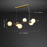 Long fashion 6-ball copper chandelier