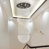 Single Spiral Hemisphere Rain Drop Crystal Chandelier