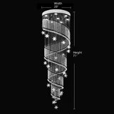 Spiral Meteor Shower Crystal Raindrop Chandelier - Staircase Chandelier