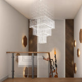 Square Floating Castle Raindrop Crystal Chandelier