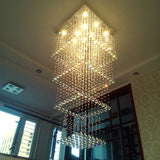 Square Long Crystal Raindrop Chandelier