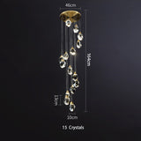 Staircase Raindrop Crystal Pendant Light