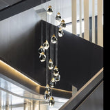 Staircase Raindrop Crystal Pendant Light