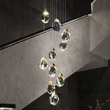 Staircase Raindrop Crystal Pendant Light