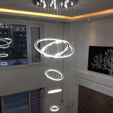 Five & Six Ring Crystal Chandelier Suspension Lights