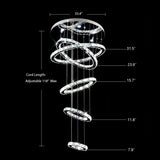 Five & Six Ring Crystal Chandelier Suspension Lights