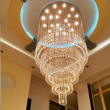 Floating Castle Raindrop Crystal Chandelier For Entryway - Double Layer