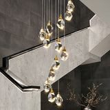 Staircase Raindrop Crystal Pendant Light