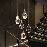 Staircase Raindrop Crystal Pendant Light